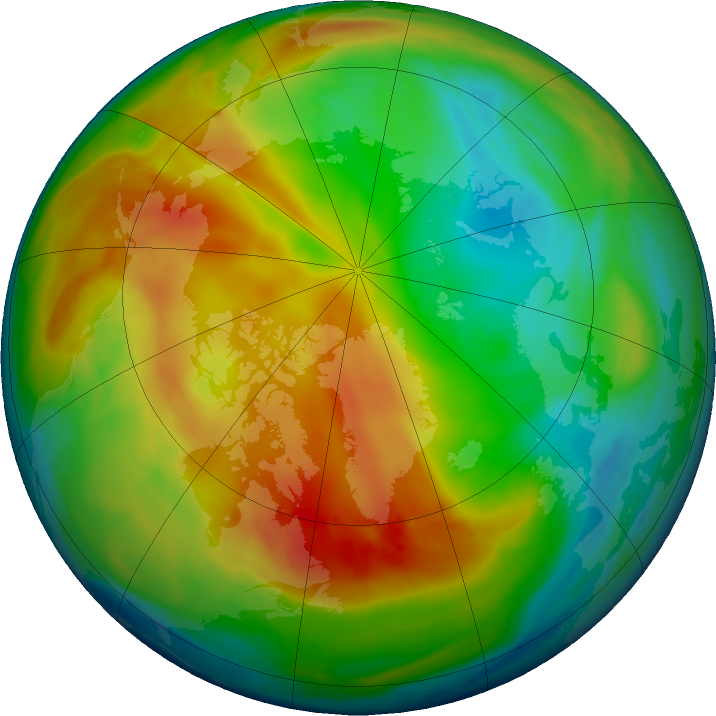Arctic ozone map for 27 December 2023